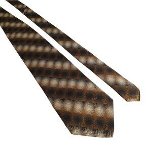 Jhane Barnes Geometric Pattern Silk Tie Designer Japan Gold Black Office Work
